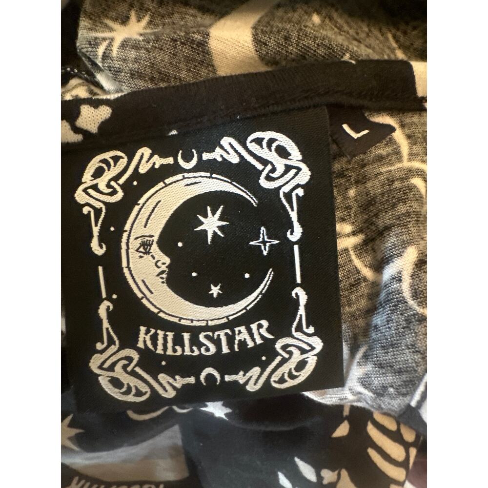 Women L Killstar Kill Star Moonbow Longline Black Printed Tank Top Punk Goth View 6